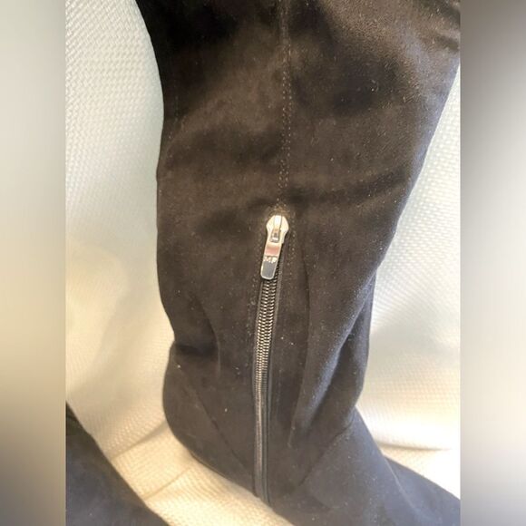 NWOT Marc fisher black faux suede block heel over the knee fabric boots size 12 - Picture 4 of 9